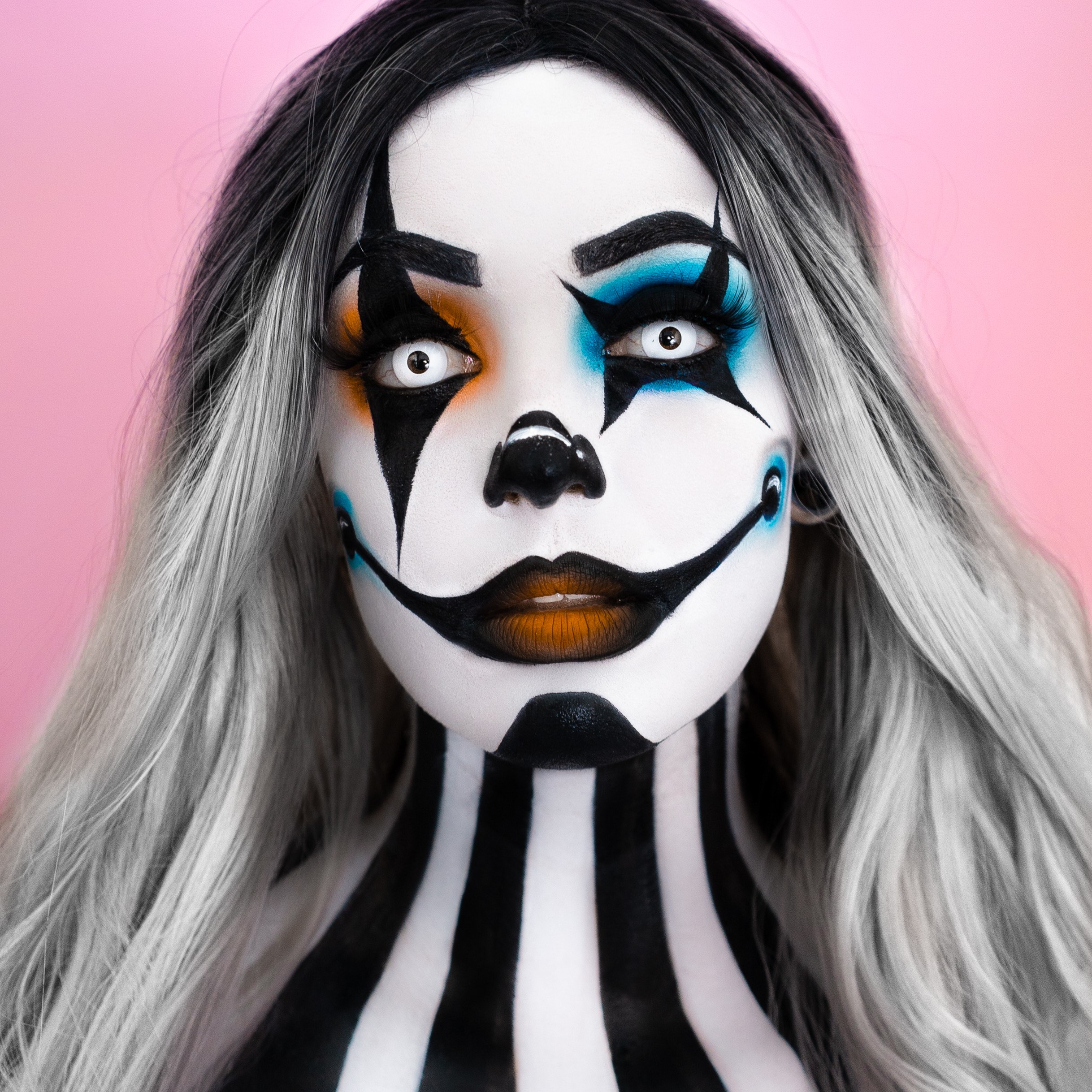 scary girl clown drawings