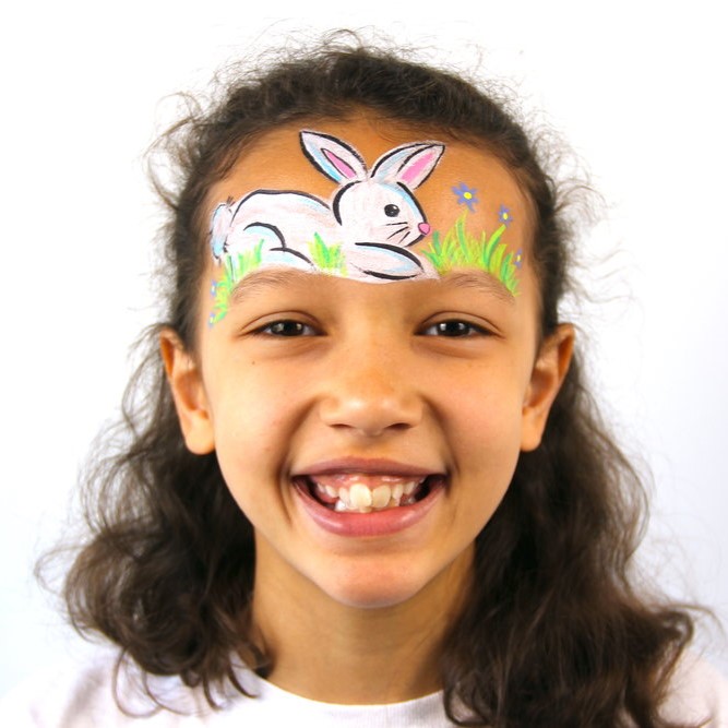Blue Fox Face Paint Example - Happy Faces Party