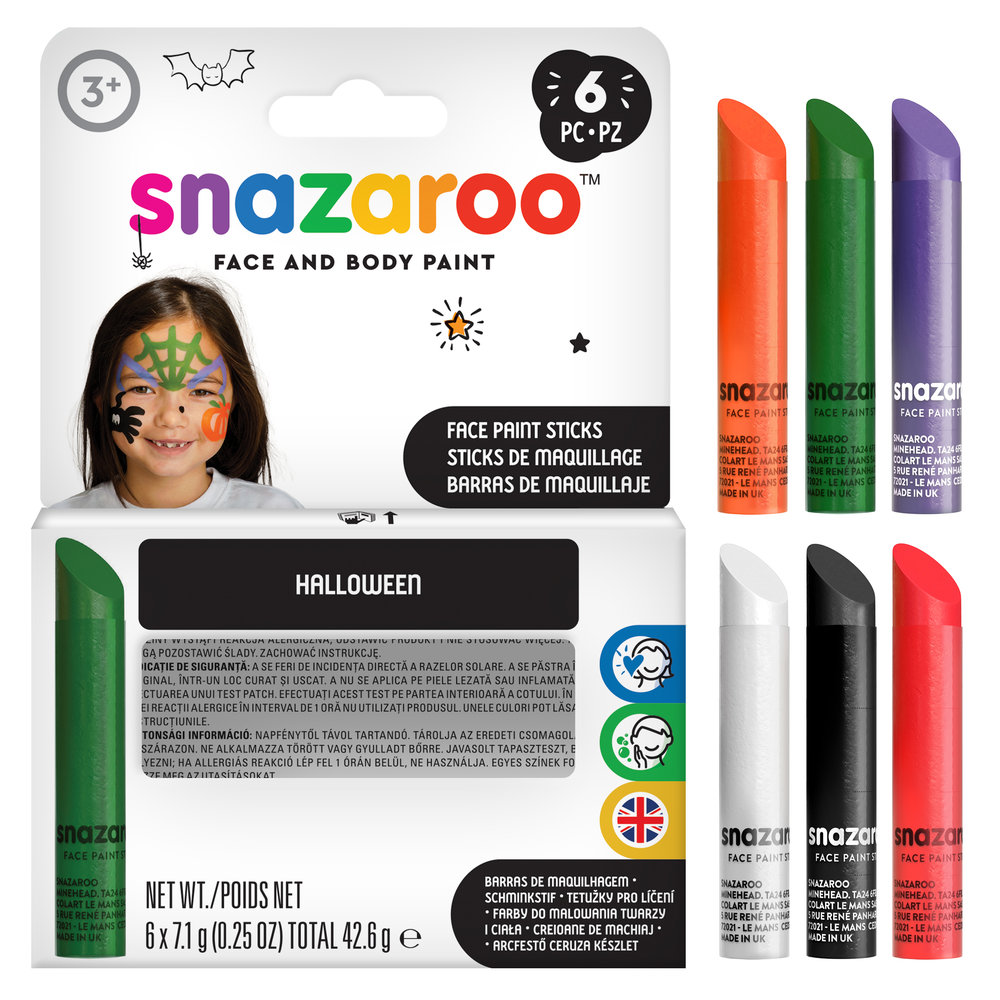 Halloween Face Paint Sticks - Set of 6