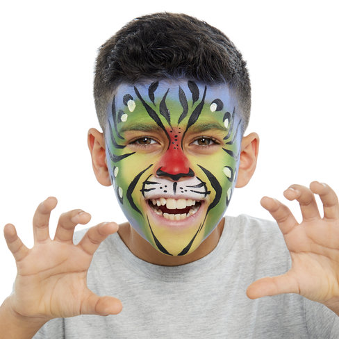 Rainbow Tiger Face Paint Guide - 3 Step Rainbow Tiger Guide