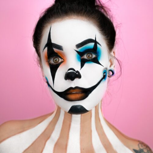 Scary Clown Makeup Black White Red Face Body Paint Cream with Brush,  Special Effect SFX Halloween Makeup Kit Face Paint for Professional  Halloween