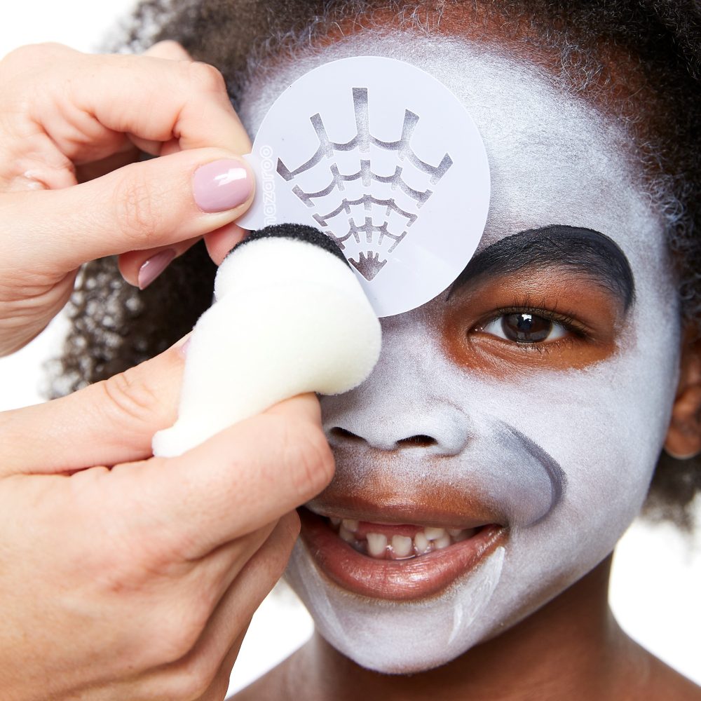 face paint stencils in use