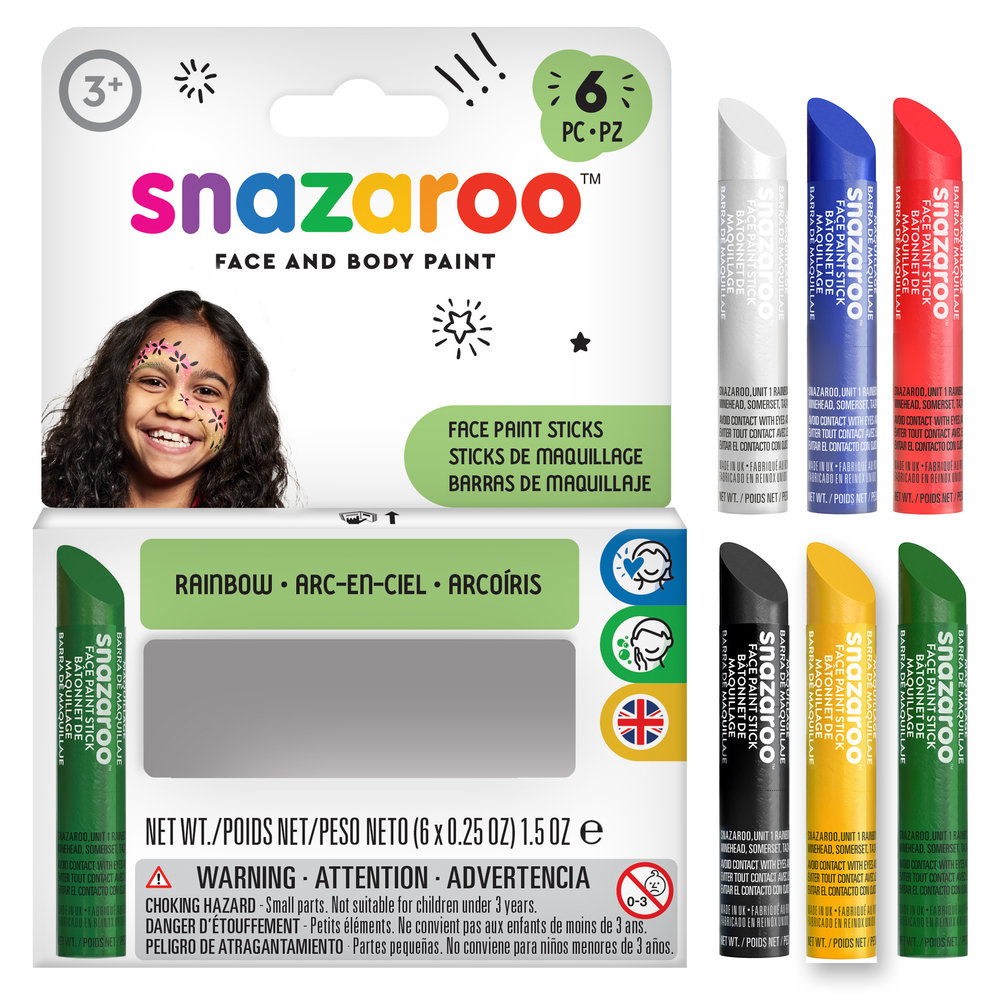 Rainbow Face Paint Sticks - Set of 6