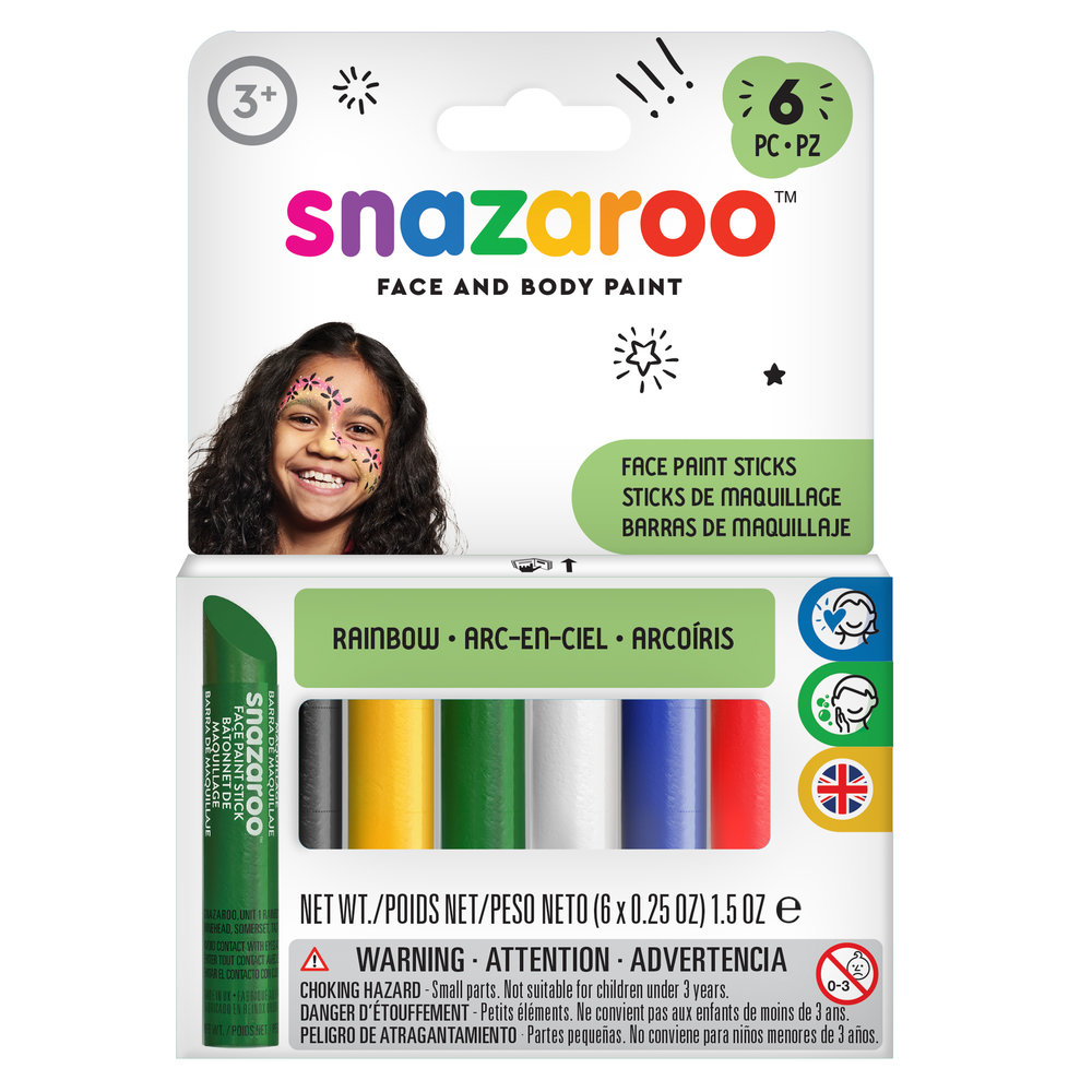 Rainbow Face Paint Sticks - Set of 6