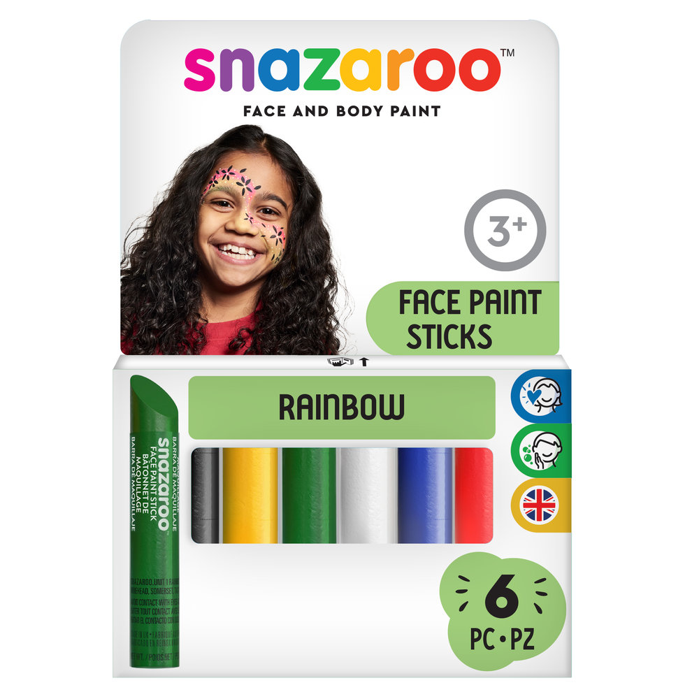 Rainbow Face Paint Sticks - Set of 6